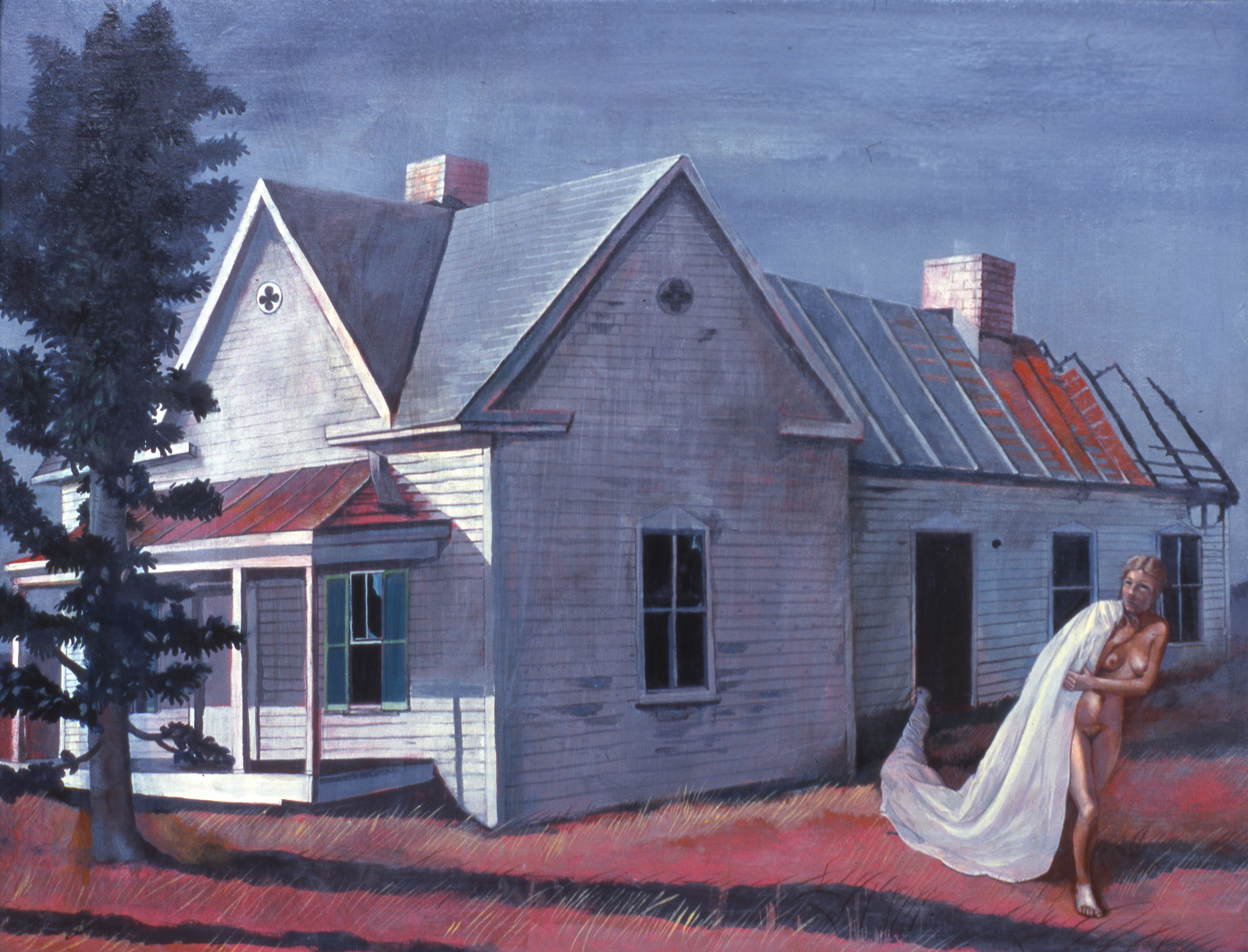 Burnt farmhouse